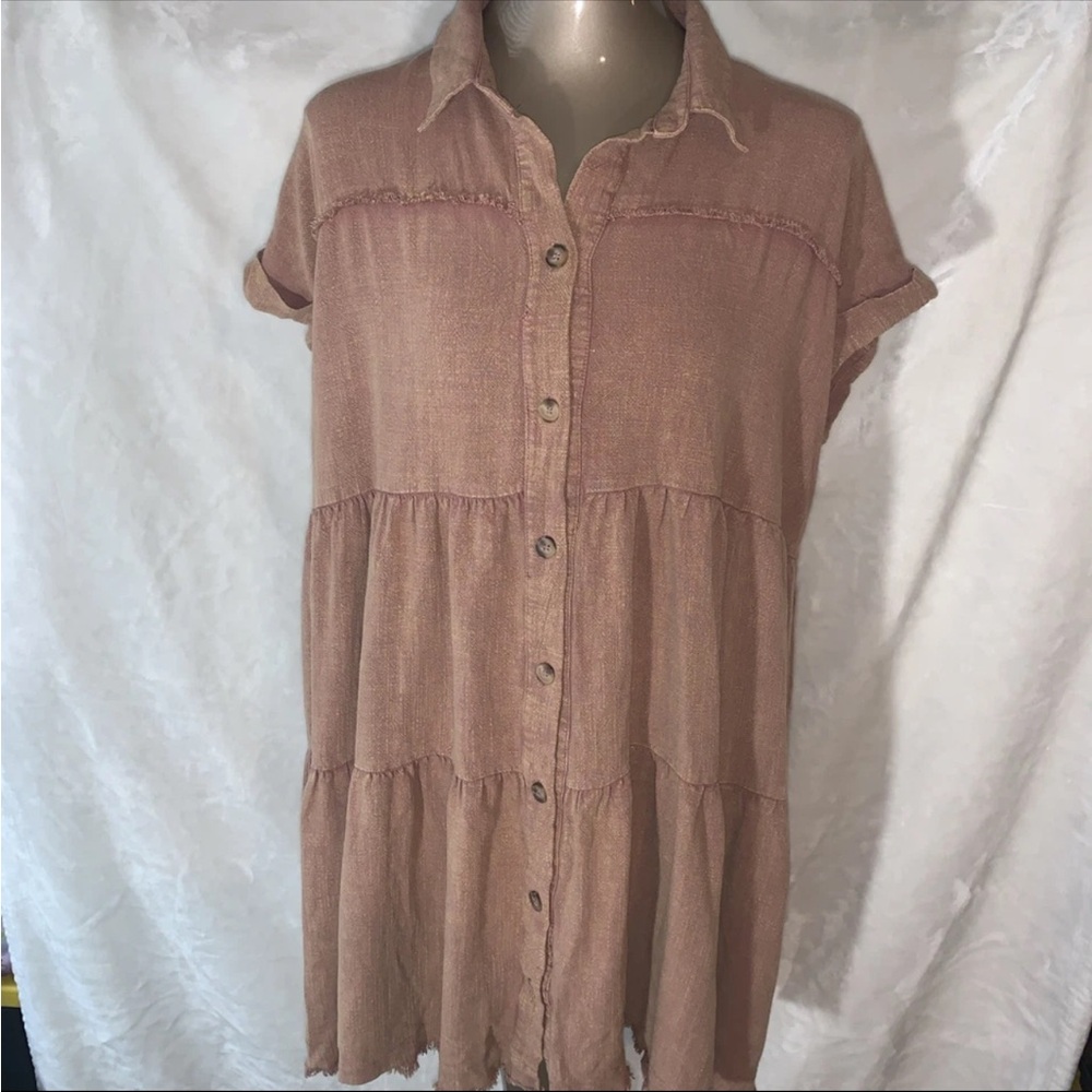 Easel Los Angeles Dress Rust Color Size Large